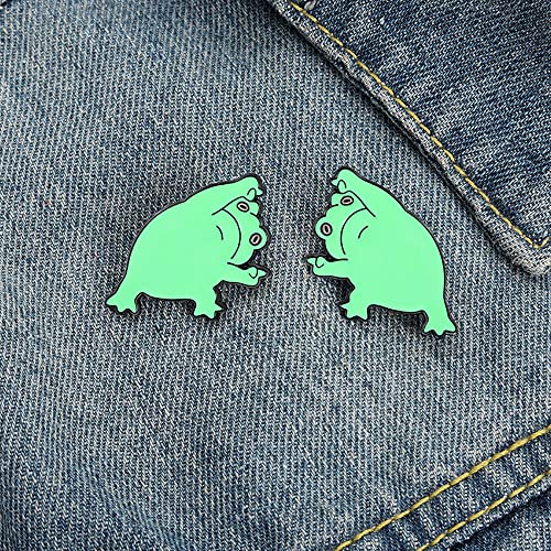 Cute Enamel Lapel Pins Set Brooches Pin Badges Frog Brooch Pins for Backpacks Clothes Bags