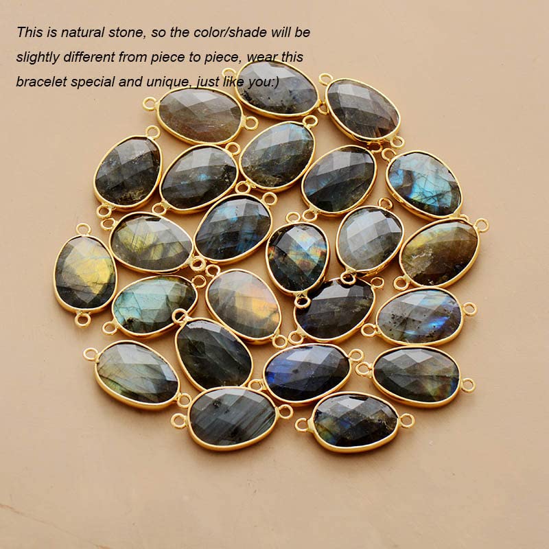 Women Wrap Bracelet Boho Natural Jasper Crystal Stone Beads Strand Bracelets - color: Style 15-Gray Labradorite