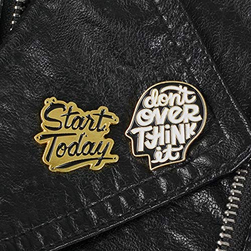 Premium Handmade Enamel Lapel Pin Brooch Badge - color: Don't Over Think It, size: 1 Pin