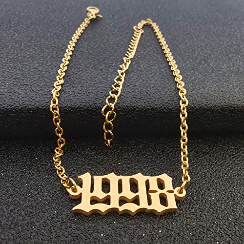 CSIYANJRY99 Birth Year Ankle Bracelets for Women14K Gold Plated Birth Year Number Anklets Adjustable Chain Beach Foot Ankle Bracelets for Women Birthday - style: 1998