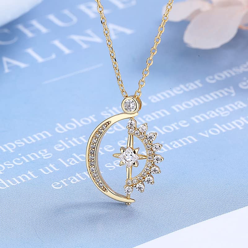 Angyape Badass Gifts For Women,To My Badass Squad Necklace We Always Have Each Other's Back All-Match Geometric Sun Necklaces Star and Moon Friendship Sliver Necklace Jewelry Gifts For My Best Friend - color: Set-Gold&Silver