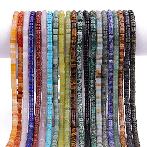 BEADIA Natural Blue Turquoise Spacer Beads Caps Loose Semi Gemstone for Beading Jewelry Making 6mmx3mm 38cm - color: Blue Turquoise, size: Round 6mm x 3mm