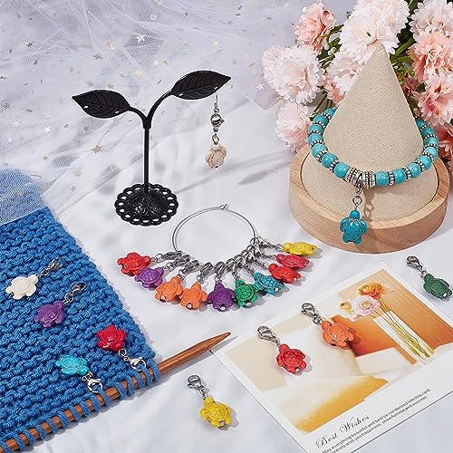 SUNNYCLUE Turtle Beads Stitch Markers, 20Pcs Crochet Knitting Markers with Lobster Clasp Charms for Sewing Quilting - color: 20pcs Turtle Beads Stitch Markers With Upgraded Gift Box