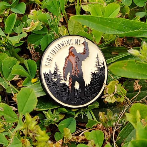 Bigfoot Enamel Lapel Pin - for Fans of Bigfoot and Sasquatch - style: Stop Following Me