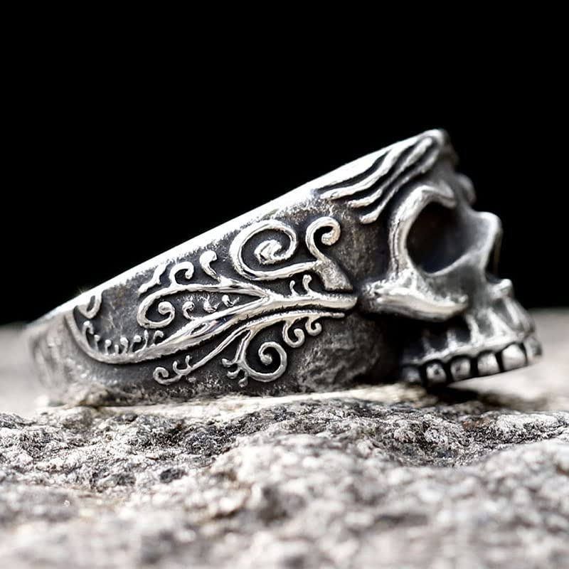 2023 Skull Ring Cool Evil Death Punk Rock Stainless Steel Rings Aly Style Jewelry - style: R1114