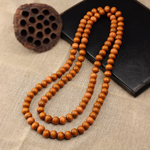 COLORFUL BLING 8MM Natural Wood Bead Necklace Africa Wooden Chain Statement Unisex Chunky Strand Necklaces Hip Hop Jewelry - color: khaki