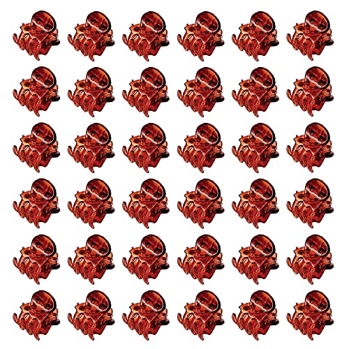 50 PCS Mini Hair Claw Clips, Bangs Strong Grip Multifunction Clamp Clips. (Black + Transparent white + brown) - color: Black + Transparent white + brown