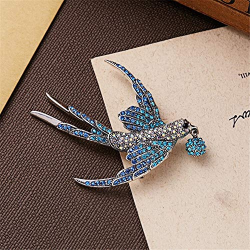 Lovely Crystal Swallow Brooch Pins, AILUOR Elegant Rhinestone Animal Bird Collection Custom Accessories Wedding Brooches Lapel Pin Jewelry Gifts Women