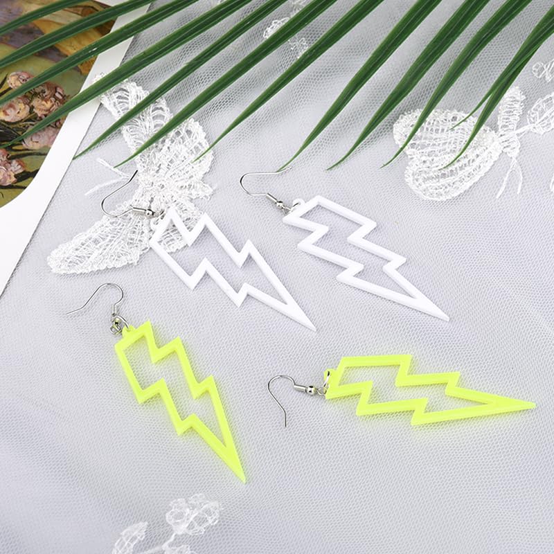 Halloween Earrings Set for Women Geometric Earrings 80s 90s Earrings Halloween Costumes Accessories for Women Halloween Gifts - style: lightning2