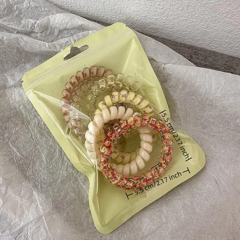 6 Pack Yellow Coil Hair Ties,Spiral Plastic Hair Rings for Styling,Yellow | Spiral Plastic Coil Hair Rings In Yellow,For Styling And Travel, For Daily Wear And Gifting, 2.2 x 2.2 Inches (5.6 x 5.6 Cm) - color: Yellow