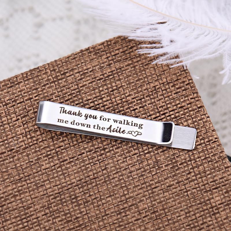 Brother of The Bride Gifts from Brides Sisters Wedding Tie Clip Gifts for Brothers Wedding Bridal Party Gift for Brother Sibling Double Sided Engraved Tie Bar For Bro Cousin