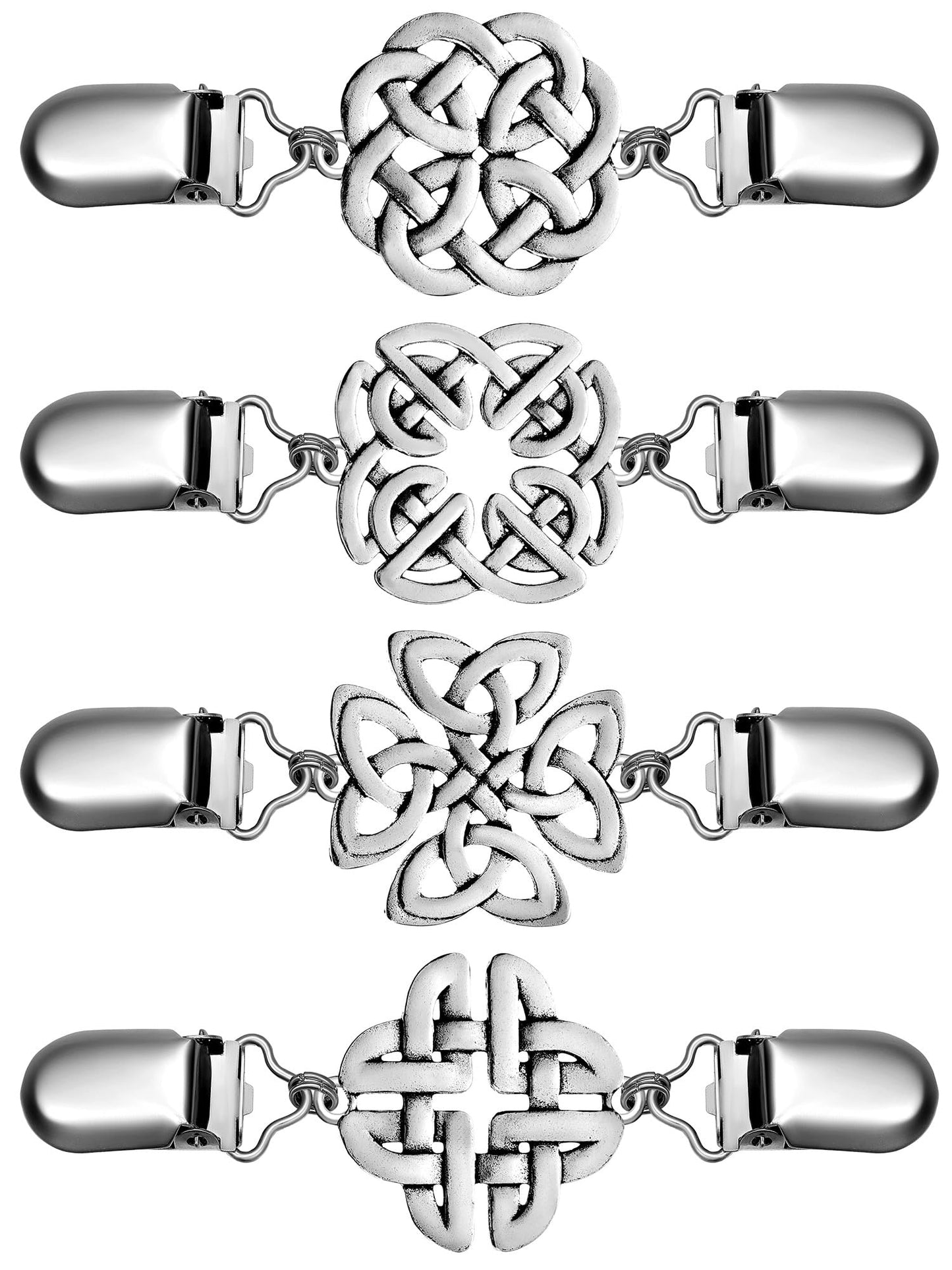 Jetec 4 Pieces Vintage Sweater Shawl Clips Retro Cardigan Collar Dress Shirt Brooch Clips for Women Wearing, 4 Styles - style: Casual Style