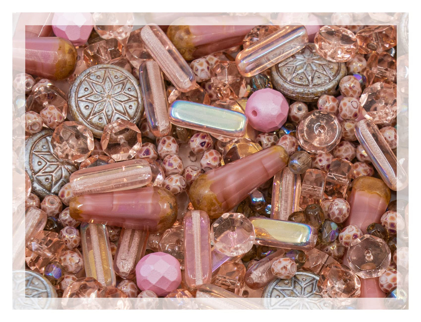 25grams (0.88oz) - 70 pcs of Tiny Bay Leaf Bead Mix (6x12mm), Czech Glass - color: Bay Leaf Mix
