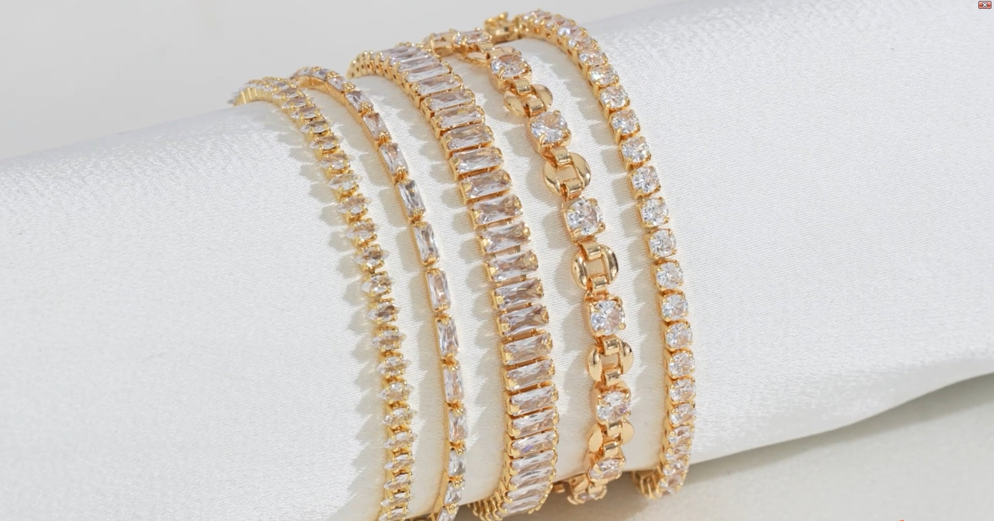 MEVECCO Bracelet for Women 14K Gold Plated Dainty Chain Simple Jewelry Cute Handmade Minimalist for Her - style: White CZ Evil Eye