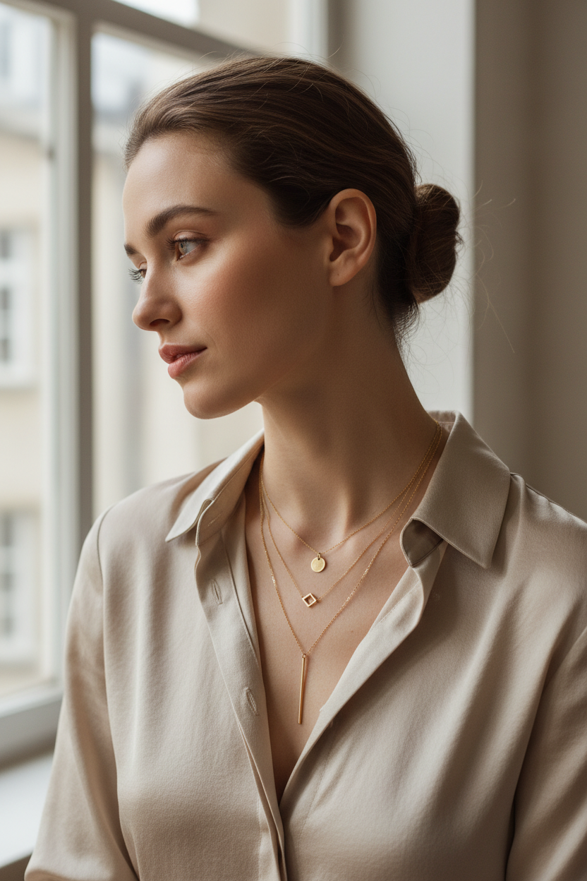 The No-Tangle Guide to Layering Delicate Gold Necklaces