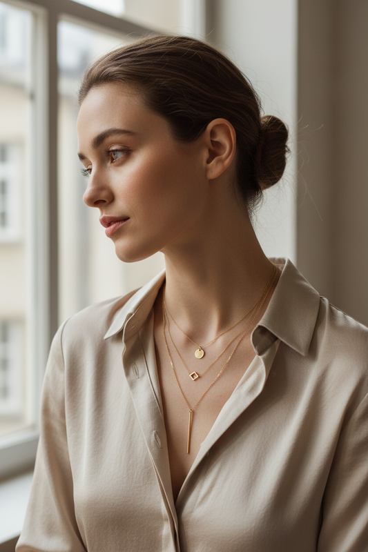 The No-Tangle Guide to Layering Delicate Gold Necklaces