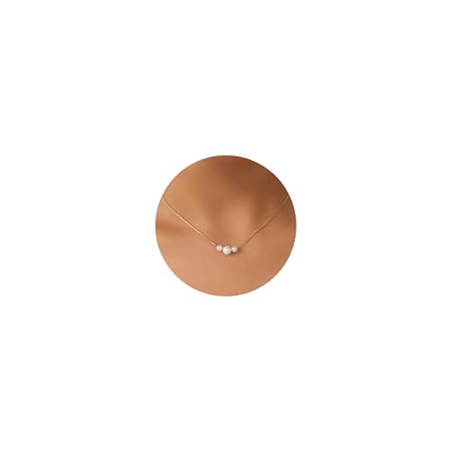 Pearl Necklace for Women, Dainty Pearls Choker Necklace for Women 14K Gold Plated Layered Pendant Necklace Handmade Gold Chain Necklace Everyday Jewelry Gift - color: Three Pearls