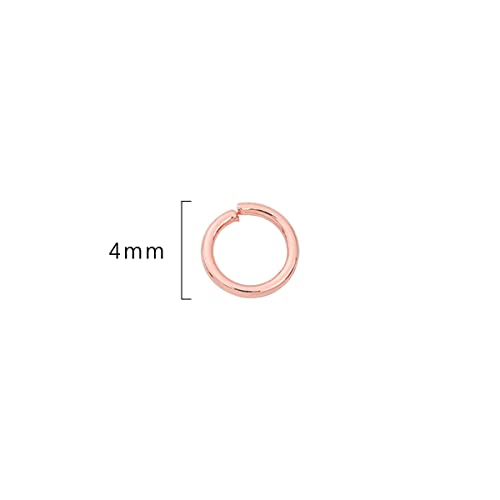 BEADIA Rose Gold Plated Jump Rings Non Tarnish 4mm 900pcs for Jewelry Making Findings - color: Rose Gold, size: 0.5x4mm