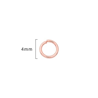 BEADIA Rose Gold Plated Jump Rings Non Tarnish 4mm 900pcs for Jewelry Making Findings - color: Rose Gold, size: 0.5x4mm