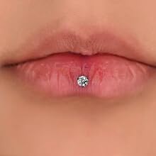 16G Monroe Lip Piercing Jewelry Labret Studs Tragus Hoop Earrings Nose Piercing Flat Back Helix Earring - color: gold, size: 16G*10mm