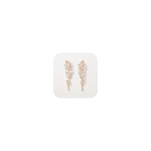 Crysdue Simulated Pearl Earrings for Women, Dainty Silver/Gold/Rose Gold Plated Cubic Zirconia Drop Dangle Earrings Wedding Jewelry for Bride Bridesmaid - style: F_Crystal+pearl, gold