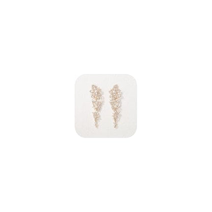 Crysdue Simulated Pearl Earrings for Women, Dainty Silver/Gold/Rose Gold Plated Cubic Zirconia Drop Dangle Earrings Wedding Jewelry for Bride Bridesmaid - style: F_Crystal+pearl, gold