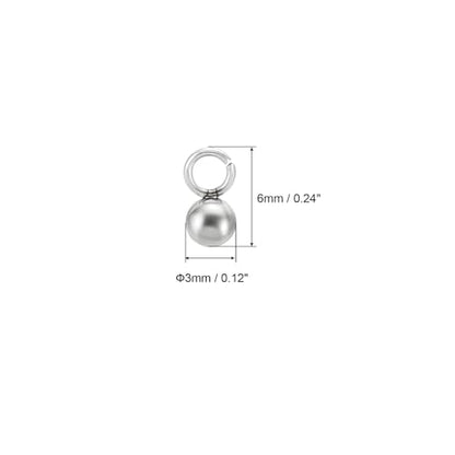 PATIKIL 50pcs Steel Bead Charm, Stainless Steel Ball Bracelet Charm Pendants Metal Round Beads Small Bulk for Jewelry Making - color: Silver Tone, size: 3mm