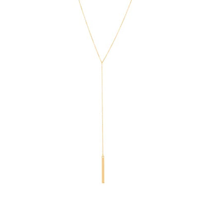 S.J JEWELRY Womens Handmade CZ Simple Delicate 14K Gold Plated/Rose Gold Plated/Silver Plated Lariat Simple Baton Adjustable Y Necklace - color: Y-1-Baton