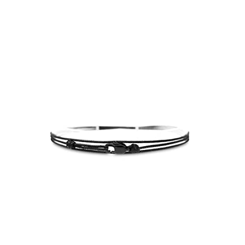 Made by Nami Surfer Anklet with Snap Hook Clasp Waterproof & Adjustable Thin String Ankle Bracelets for Women and Men Handmade Jewelry for Beach and Music Festival Accessories - color: All Black