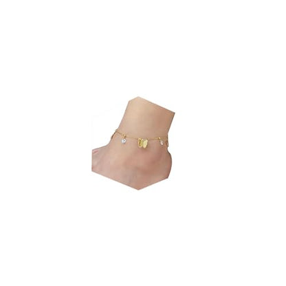 MODRSA Toe Rings for Women Toe Rings and Anklets for Women Toe Ring Adjustable Toe Rings Silver Rose Gold - color: F5-Anklet - butterfly gold