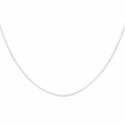 HARFINGTON Herringbone Necklaces Stainless Steel Snake Chain Necklace Adjustable Flat Chain for Jewelry Gift - color: Silver, size: 16" x 0.08"