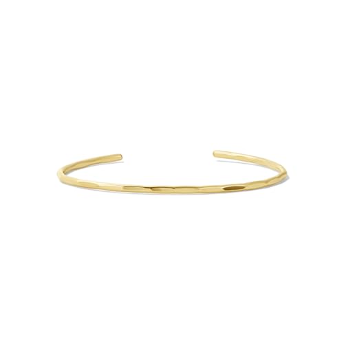 James Michelle Jewelry: Hammered Cuff Bracelet for Women – 3-Year Color Guarantee – Waterproof, Non-Tarnish, Hypoallergenic, Gold PVD Coated – Perfect for Beach, Weddings, Gifts – 2 ¾” Diameter