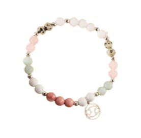 XAM 12 Zodiac Stone Beaded Bracelet - Natural Gemstone & Stainless Steel Charm Constellation Jewelry - color: I