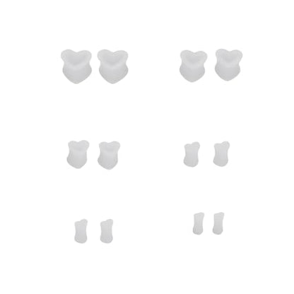 Heart Silicone Ear Tunnel Plugs Gauges Expanders Hollow Flexible Soft Tunnels Kit Stretcher Earrings Fashion Lobe Piercing Body Jewelry for Women Her 6 Pairs Set - color: Clear, size: 4mm-12mm