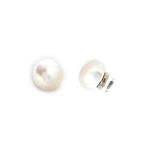 Pearl Clip Earrings No Piercing Needed Comfortable Faux Pearl Earring Studs for Women, 6mm/8mm/10mm Freshwater Pearl Clip Earrings for Women - color: 8mm