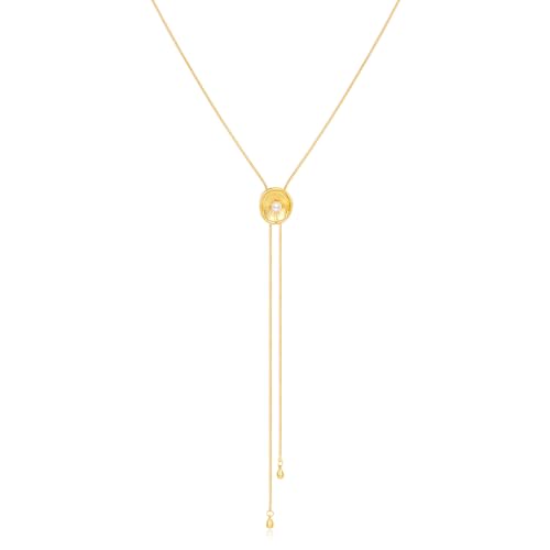Lariat Necklace for Women 14K Gold Plated Dainty Gold Long Chain Pearl Y Necklace Boho Statement Jewelry for Wedding Prom