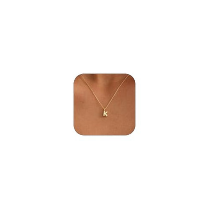 Initial Necklaces For Women, Dainty Gold Bubble Initial Necklace 14K Gold Plated Letter For Women Trendy Cute Name Custom Necklace Non Tarnish Personalized Necklaces Waterproof Jewelry Preppy Stuff - color: gold-K