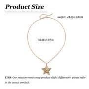 Chunky Star Necklace for Women Gold Star Pendant Moon Statement Jewelry Trendy Statement Jewelry Holiday Gifts - color: Chunky Star Necklace