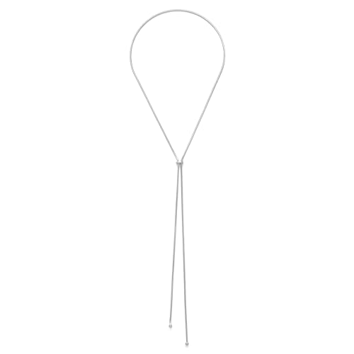 Gold Silver Necklace for Women Y Chain Adjustable Gold Long Necklaces Fashion Dainty Jewelry - color: sliver C