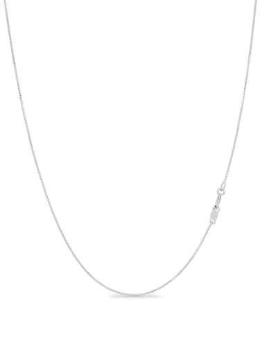 KEZEF 925 Sterling Silver Box Chain Necklace for Women & Men, 0.7mm Thin Chain Necklace, Available in Sterling Silver, Gold Plated & Rose Gold Plated Finishes, Made in Italy - color: Sterling Silver, size: 30 Inch