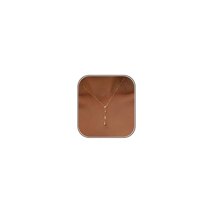 Long Necklaces for Women, Dainty Gold Drop Necklace 14k Gold Plated Y Shaped Lariat Necklace Simple Gold Necklaces for Women Trendy Chunky Long Necklace Formal Wedding Prom Necklace Jewelry - color: necklace-5-Gold