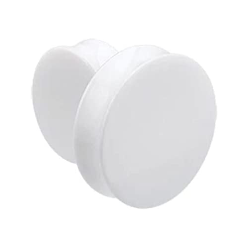 Pairs of LARGE Size Flat Face White Acrylic Double Flare Plugs Ears Gauge 28mm to 51mm E599A - style: 1 & 1/8"(28mm)