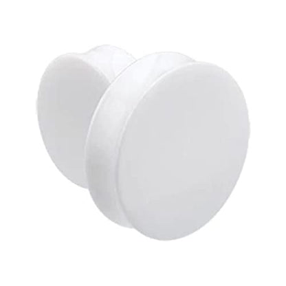 Pairs of LARGE Size Flat Face White Acrylic Double Flare Plugs Ears Gauge 28mm to 51mm E599A - style: 1 & 11/32"(34mm)