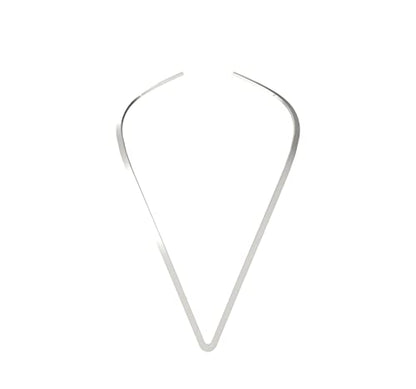 Women's Statement Choker Necklace Exquisite Round Collar Necklace Jewelry In High Polished Round Thin Choker Necklace Jewelry - color: Silver V Shape