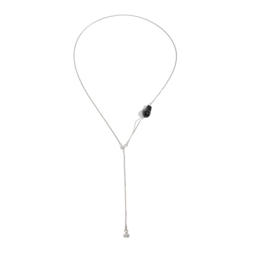 Minimalism Long Chain Y-necklace for Women Fashion Irregular Pendant Adjustable Statement Collarbone Necklace Simple Sweater Chain Holiday Jewelry Gifts - color: Black