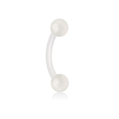 16g 8mm Daith Earring, Eyebrow Ring and Rook Piercing Jewelry, Acrylic Glow-in-The-Dark Retainer - style: Clear