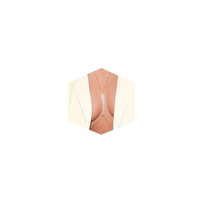 Gold Plated Body Chain for Women, Layered Bikini Waist Chain | Sexy Rhinestone Body Jewelry, Chest Belly Chain, Adjustable Fit, Crossover Design, Summer Beach Parties and Vacations - color: Gold3