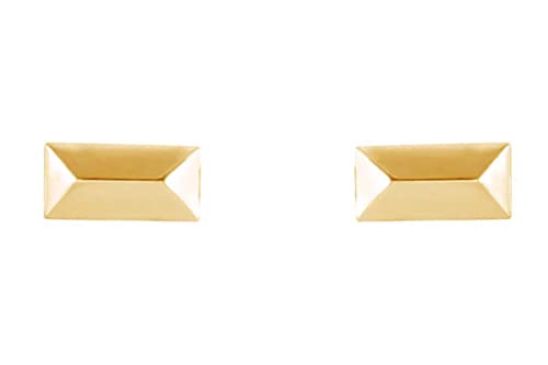 AFFY 14K Gold Plated 925 Sterling Silver Plain Minimalist dainty Stud Earrings Jewelry For Her Women Birthday Gift - color: Geometric
