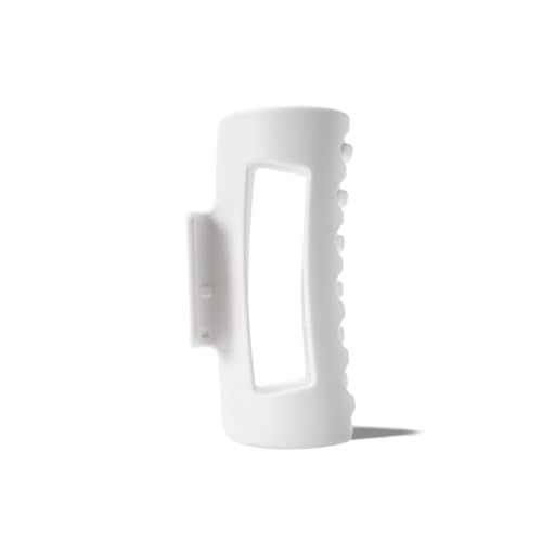 Mello Medium Hair Clip - Flexible Comfort Hair Claw for Women, Strong Hold for Thick & Thin Hair Styling, Durable Material, Matte Non-Slip Finish, Made in Korea, Patent Pending (White, Medium) - color: White