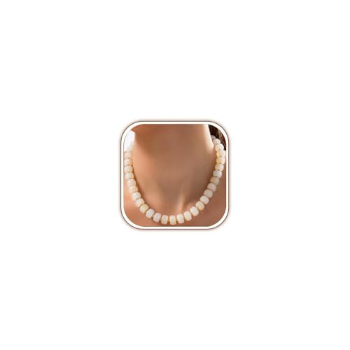 Chunky Beaded Necklace for Women, Colorful Trendy Statement Summer Jewelry Gift - color: White